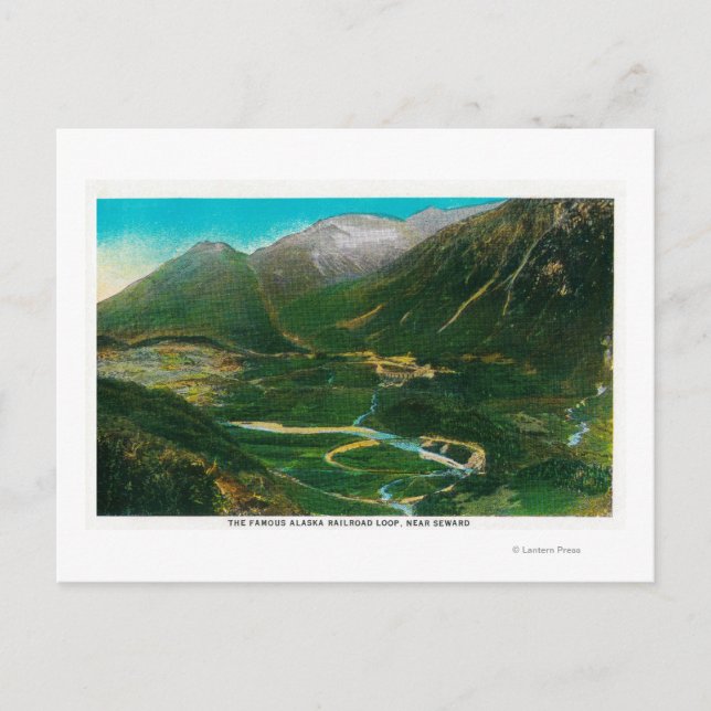 Seward, Alaska Area Famous Railroad Loop Postcard (Front)