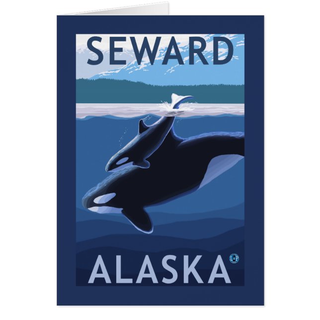Seward, AlaskaOrca and Calf Scene (Front)