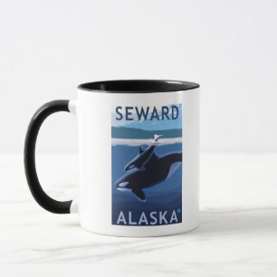 Seward, AlaskaOrca and Calf Scene Mug