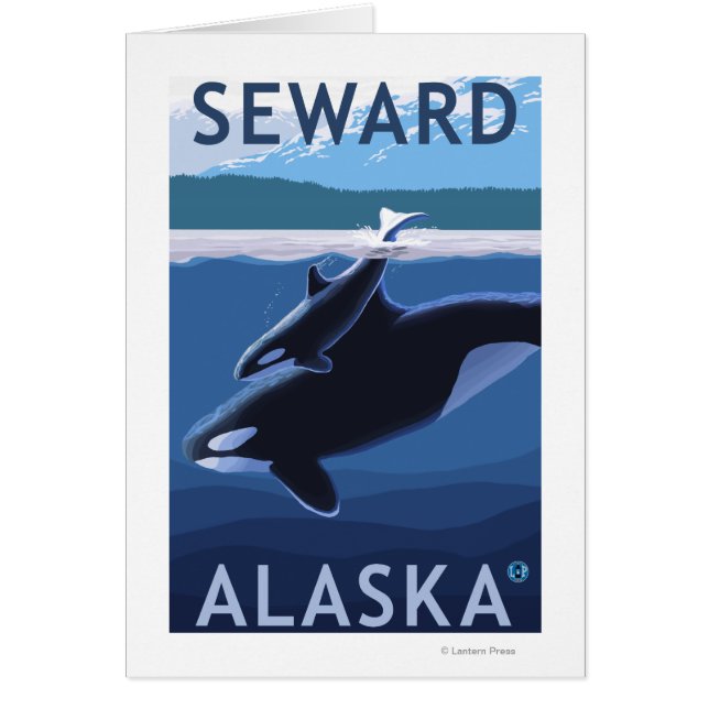 Seward, AlaskaOrca et Calf Scene (Devant)