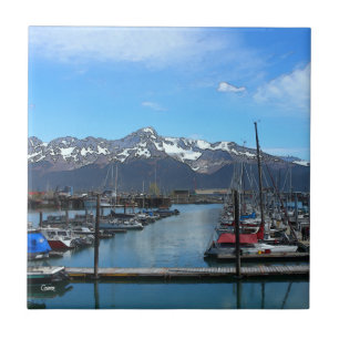 Seward Boat Harbor - Small Ceramic Tile