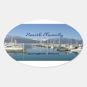 Seward Harbour, Alaska Oval Sticker