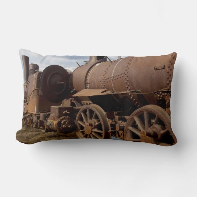 Seward Peninsula, Alaska, Train to Nowhere Lumbar Pillow (Front)