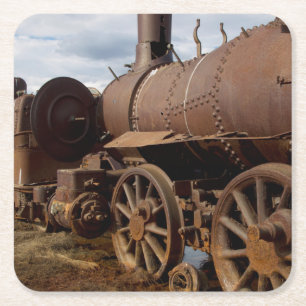 Seward Peninsula, Alaska, Train to Nowhere Square Paper Coaster