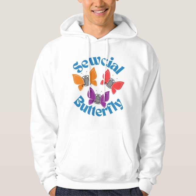 Sewcial Butterfly Hooded Sweatshirt (Front)