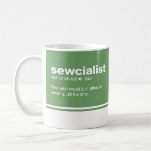 Sewcialist  Funny Sewing Modern Typography Coffee  Mug