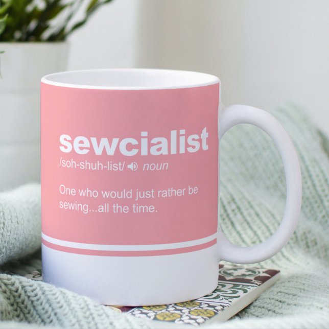 Sewcialist  Funny Sewing Modern Typography Coffee  Mug (Creator Uploaded)