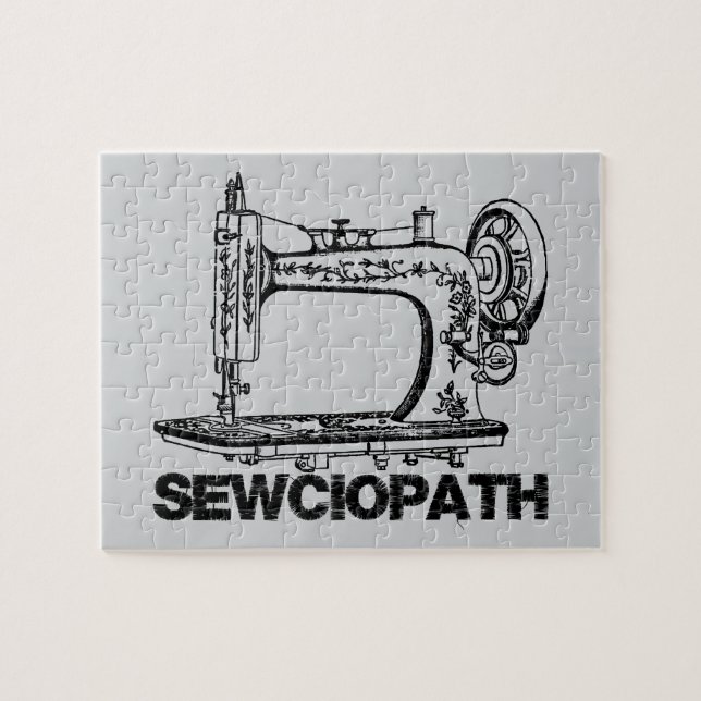Sewciopath Antique Sewing Machine Fun Jigsaw Puzzle (Horizontal)