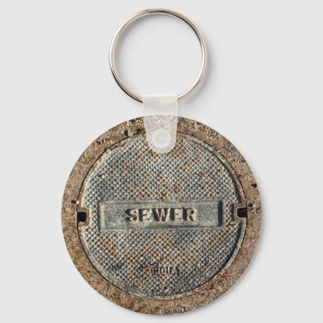 Sewer Manhole Cover Keychain (Front)