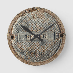 Sewer Manhole Cover Round Clock
