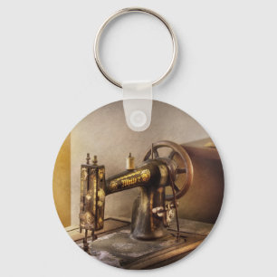 Sewing - A black & white sewing machine Keychain