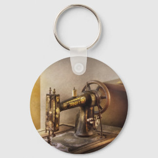 Sewing - A black & white sewing machine Keychain