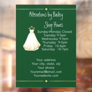 Sewing Alterations Business Window Cling