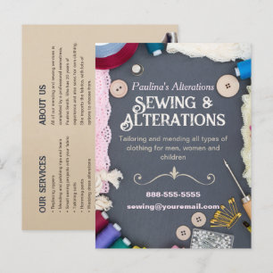 Sewing Alterations Services Flyer Postcard