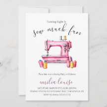 Sewing Birthday Party Invitation