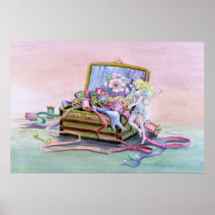 SEWING BOX FAERIE by SHARON SHARPE Poster