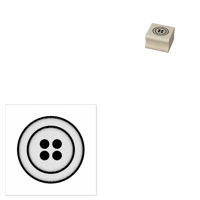 Sewing Button Rubber Stamp (Stamped)