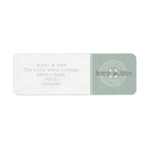 Sewing button wedding lace and green address label