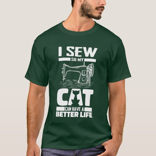 Sewing Cat boy T-Shirt (Front)