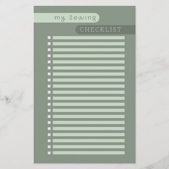 sewing checklist sage (Front)