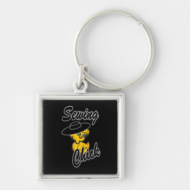 Sewing Chick #4 Keychain (Front)