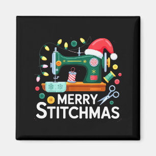 Sewing Christmas Xmas Quilting Merry Mas  Magnet