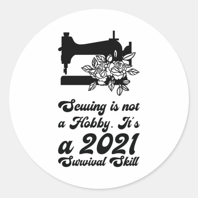 Sewing - classic round sticker (Front)
