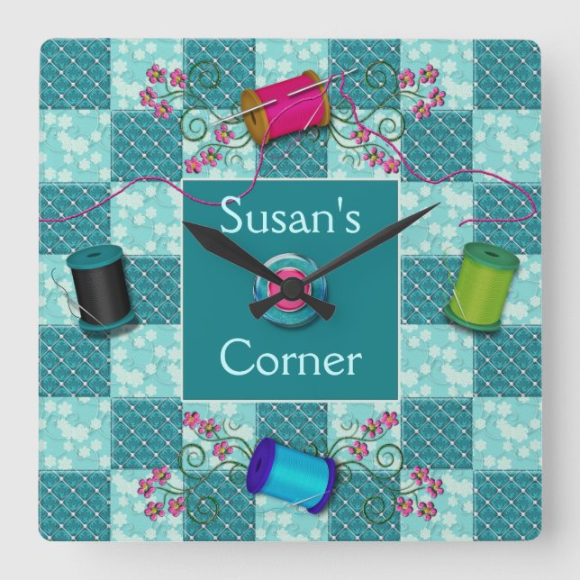 SEWING CLOCK - PERSONALIZE WITH NAME (Front)