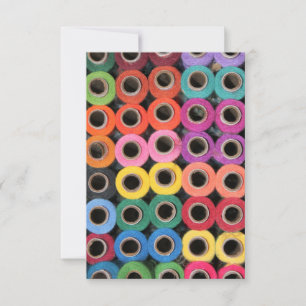 sewing cotton thread greeting card