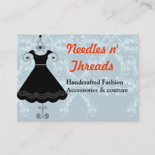Sewing Couture black couture stitching seamstress Business Card
