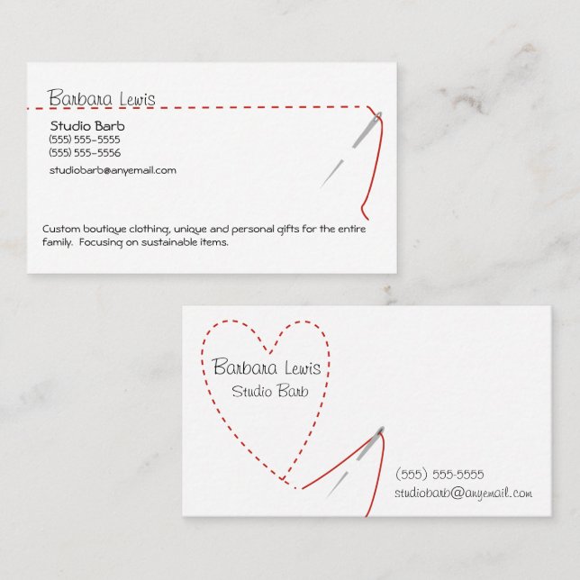 Sewing Craft Business Card (Front/Back)