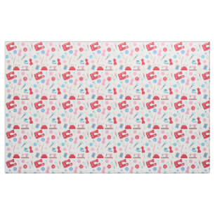 Sewing & Crafty Themed Vintage Colours Fabric