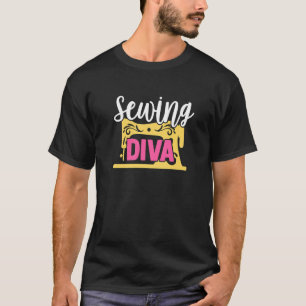 Sewing Diva Sew Machine Quilters Girl Women T-Shirt