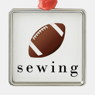 Sewing Football Funny Hilarious T-Shirt Metal Ornament