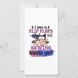 Sewing Gift | I Am A Flip Flops And Sewing Thank You Card