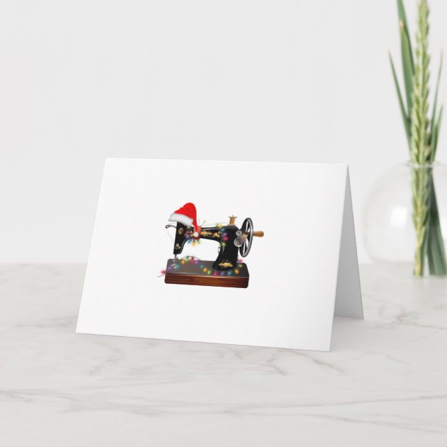 Sewing Gift | Merry Christmas Sewing Lover Holiday Card (Front)