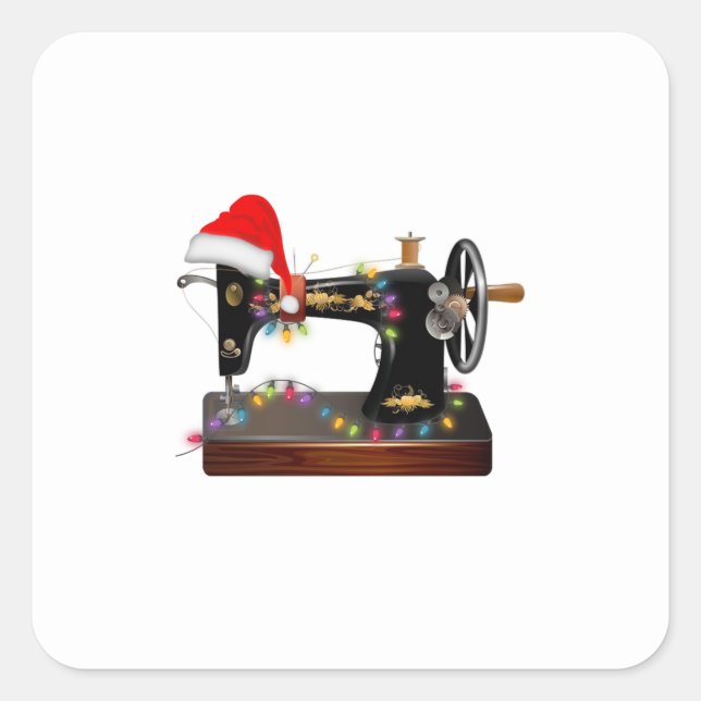 Sewing Gift | Merry Christmas Sewing Lover Square Sticker (Front)