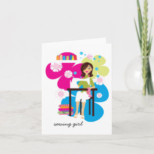 Sewing Girl Personalized Notecards