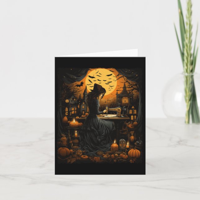 Sewing Halloween Halloween Costume  Card (Front)