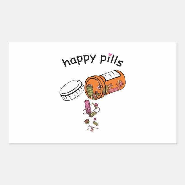Sewing | Happy Pills Sewing Sticker (Front)