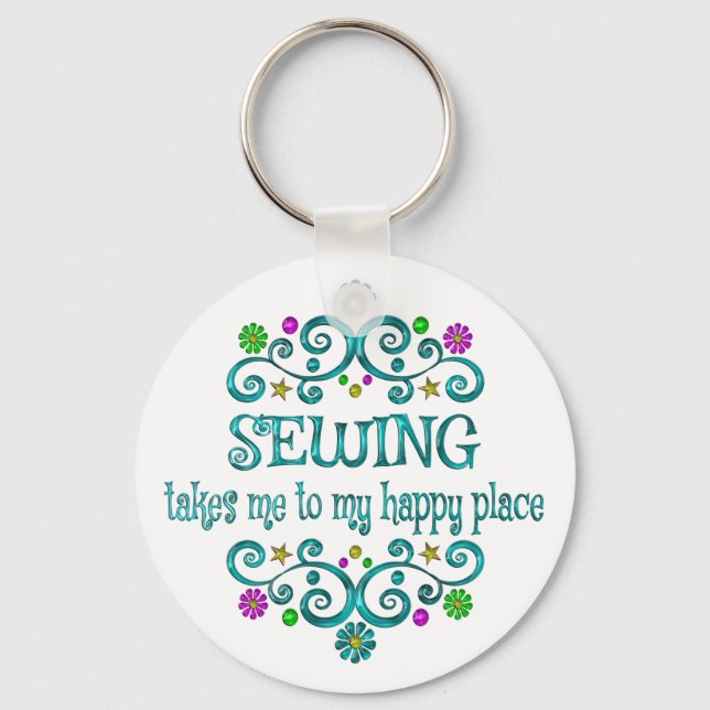 Sewing Happy Place Keychain (Front)