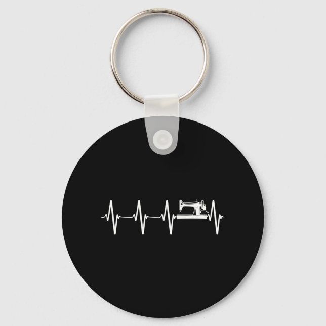 Sewing Heartbeat Sewing Lover Keychain (Front)