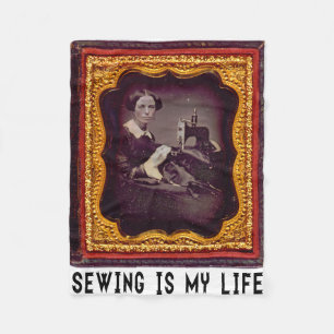 Sewing Is My Life Fleece Blanket