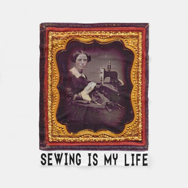 Sewing Is My Life Fleece Blanket (Front)