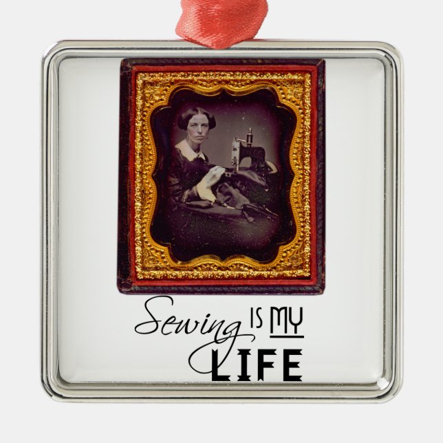 Sewing Is My Life Metal Ornament (Front)