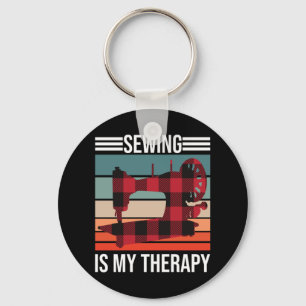 Sewing Is My Therapy Keychain