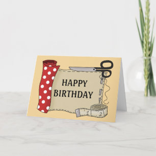 Sewing Kit Happy Birthday Card