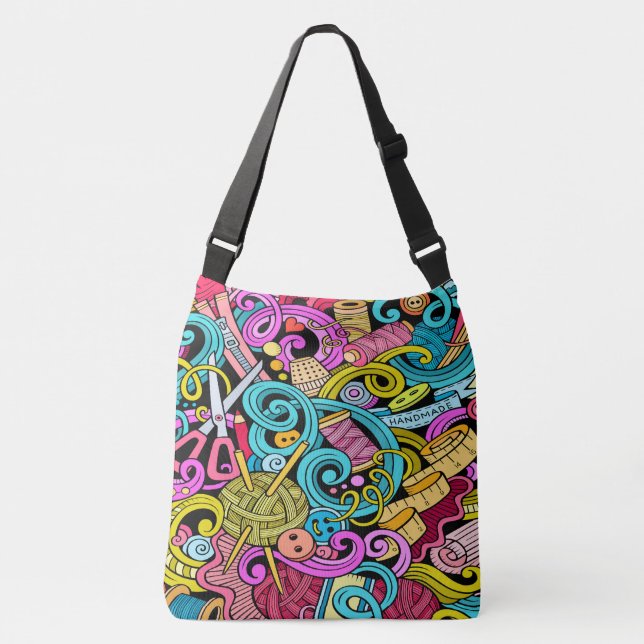 Sewing Knitting All Over Print Bag (Front)