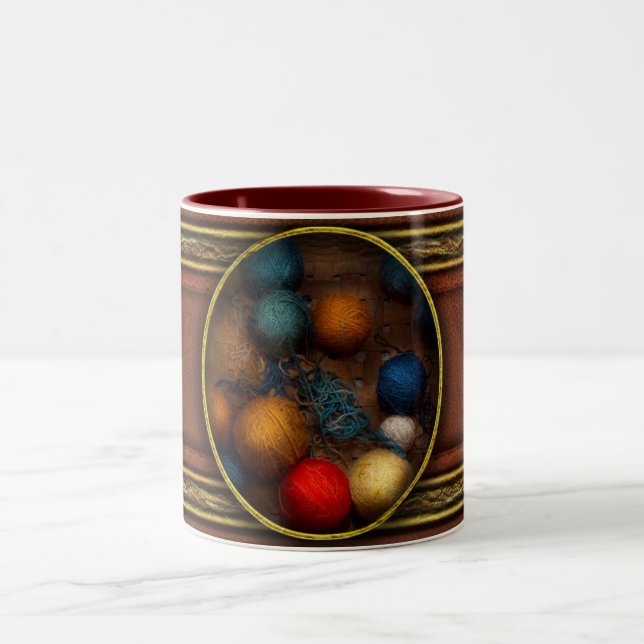 Sewing - Knitting - Yarn for cats Two-Tone Coffee Mug (Center)