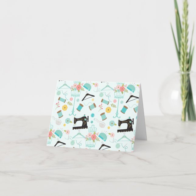 Sewing Lovers Vintage Thank You Stationery (Front)